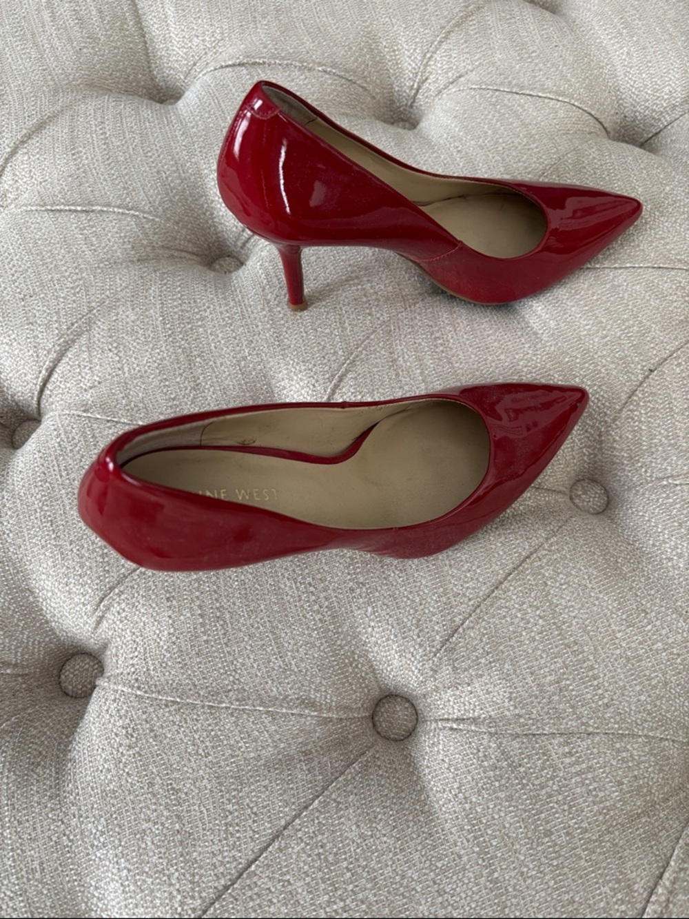 Nine West Red Patent Pointed-Toe Pumps